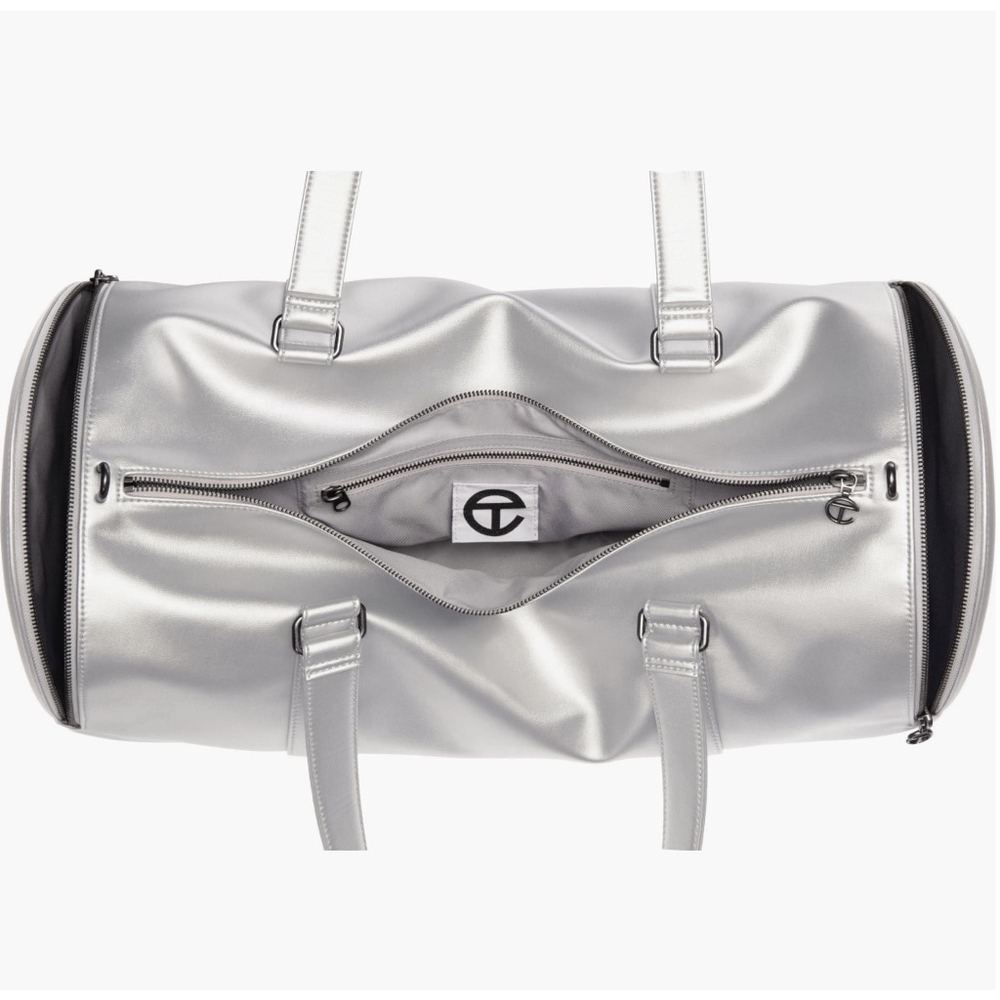 Large silver Telfar duffle